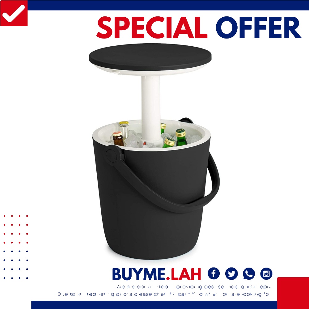 Keter Go Bar 4.2 Gallon Beer and Wine Cooler with Handle and Pop Up