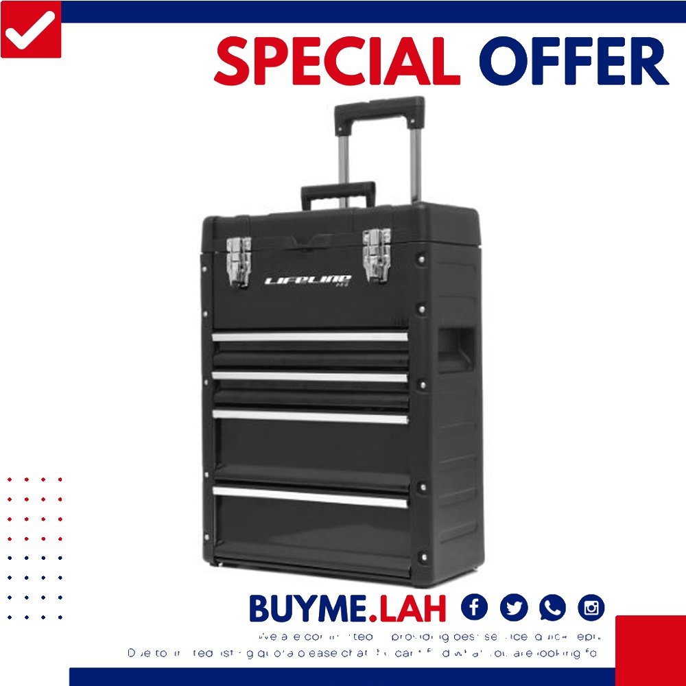 LIFELINE PRO ROLLING BIKE TOOLBOX BICYCLE HOME MECHANIC MAINTENANCE REPAIR SHOP TOOLBOX STORAGE