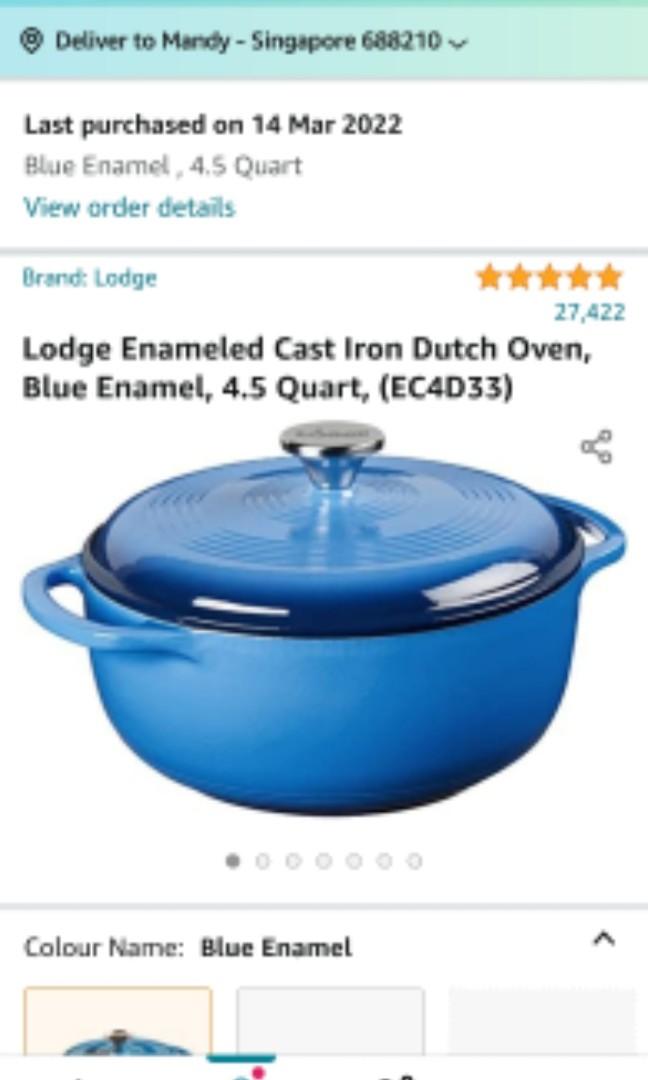 Enameled Cast Iron Dutch Oven - Casserole 2.8 lit Blue