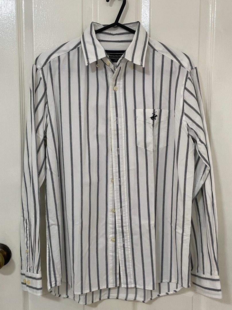 Long sleeve stripe polo clearance
