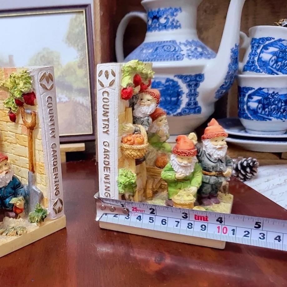 Lovely Seven Dwarfs design clay bookend pair, Furniture & Home Living