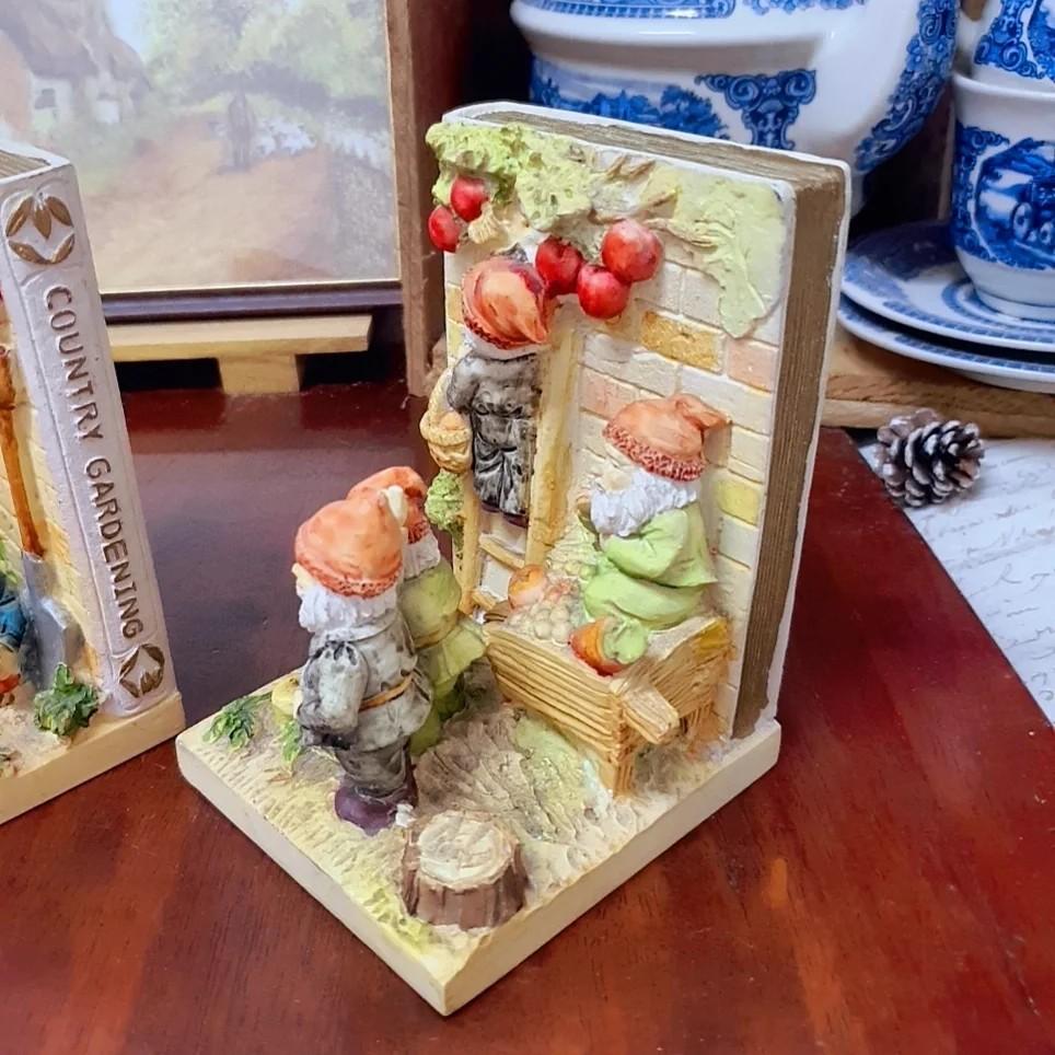 Lovely Seven Dwarfs design clay bookend pair, Furniture & Home Living