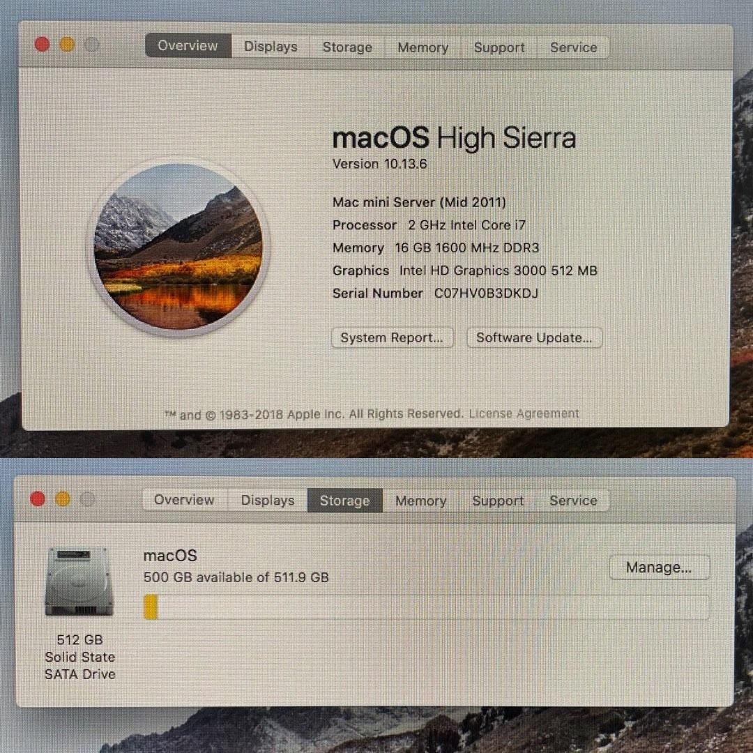 Mac mini 2011 ( i7 / 16GB RAM / 512GB SSD )【另設i5 版本$1000