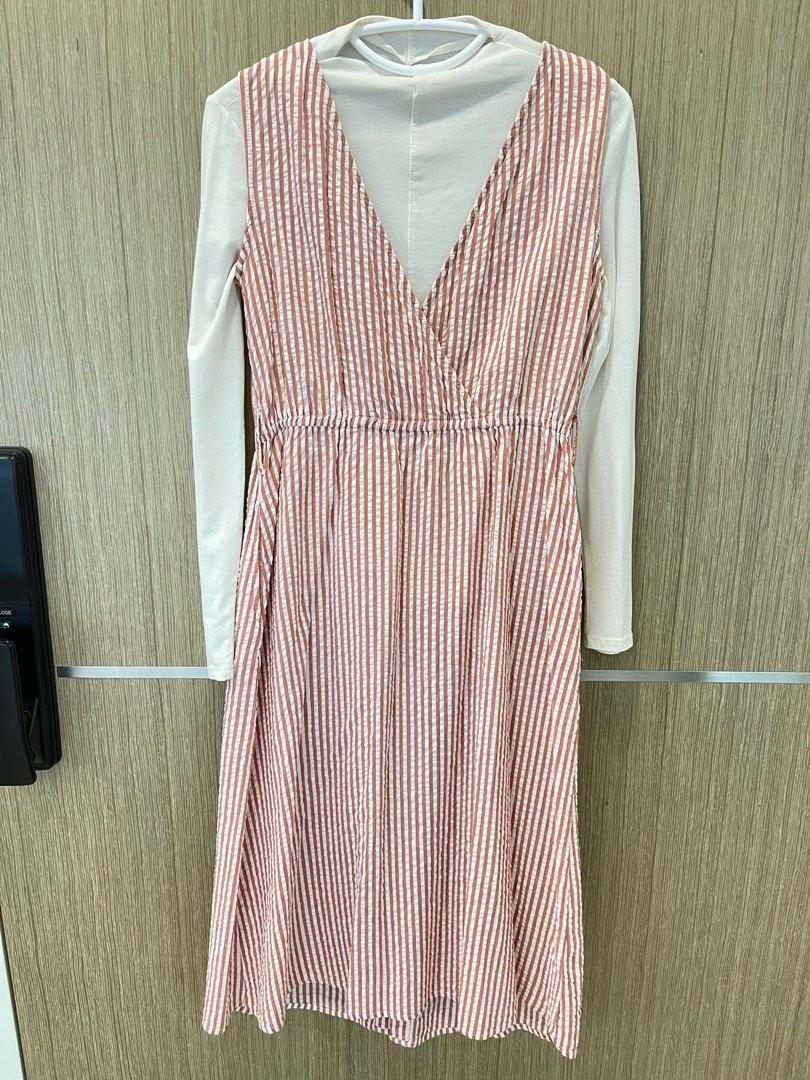 Mango stripe textured online dress