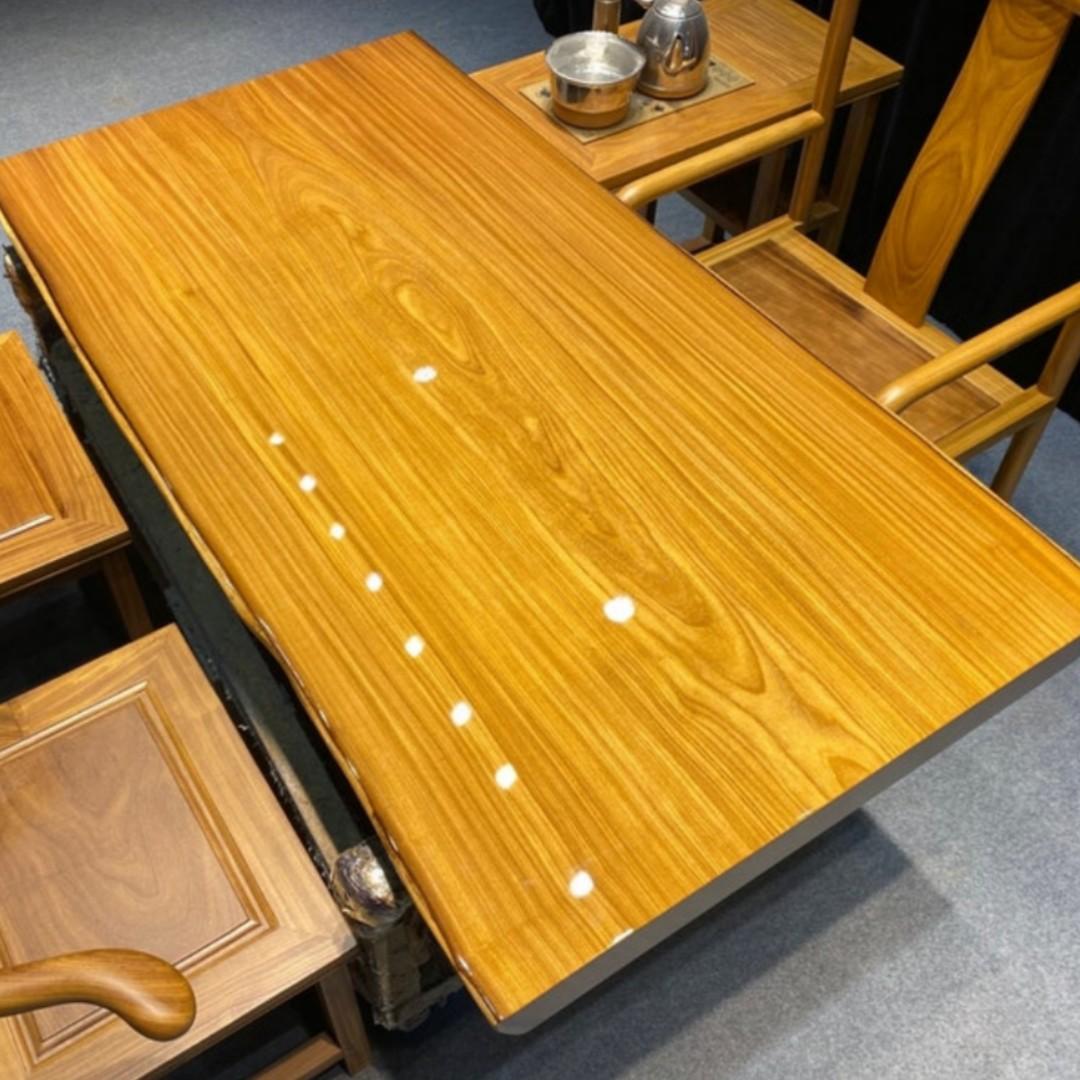 MEJA KAYU JATI 2 METER 1 SLAB / LEMBAR, Perabotan Rumah di Carousell