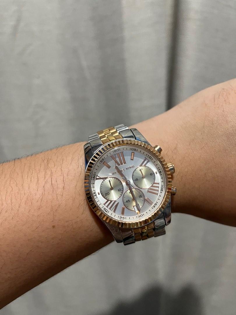 MK Lexington Tritone 38mm Watch (Category: Luxury Watches) located in Ozamiz City. Submitted by pemburburan (Listing ID 1179837474, Image 2). Description: MK Lexington Tritone 38mm Watch Bought last Nov 2021 Rarely used coz preferred to wear the smaller watch 4,000 pesos No box. Left the box in Manila. .