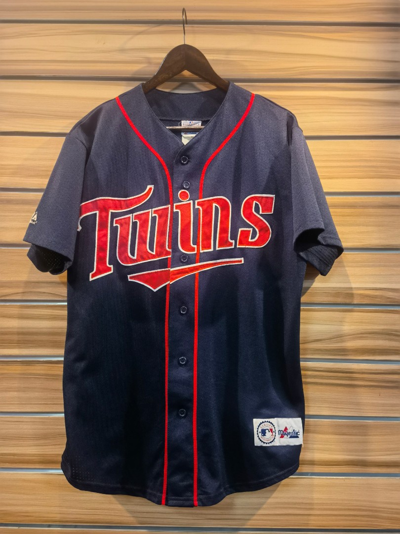 Vintage 90s Minnesota Twins MLB Baseball Navy Two Tone Jersey 