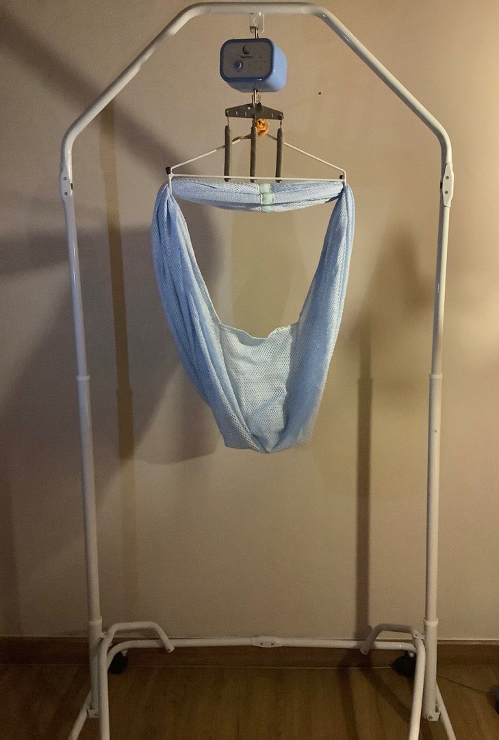 Motorised Baby Cradle + Net with head cover, Babies & Kids, Baby