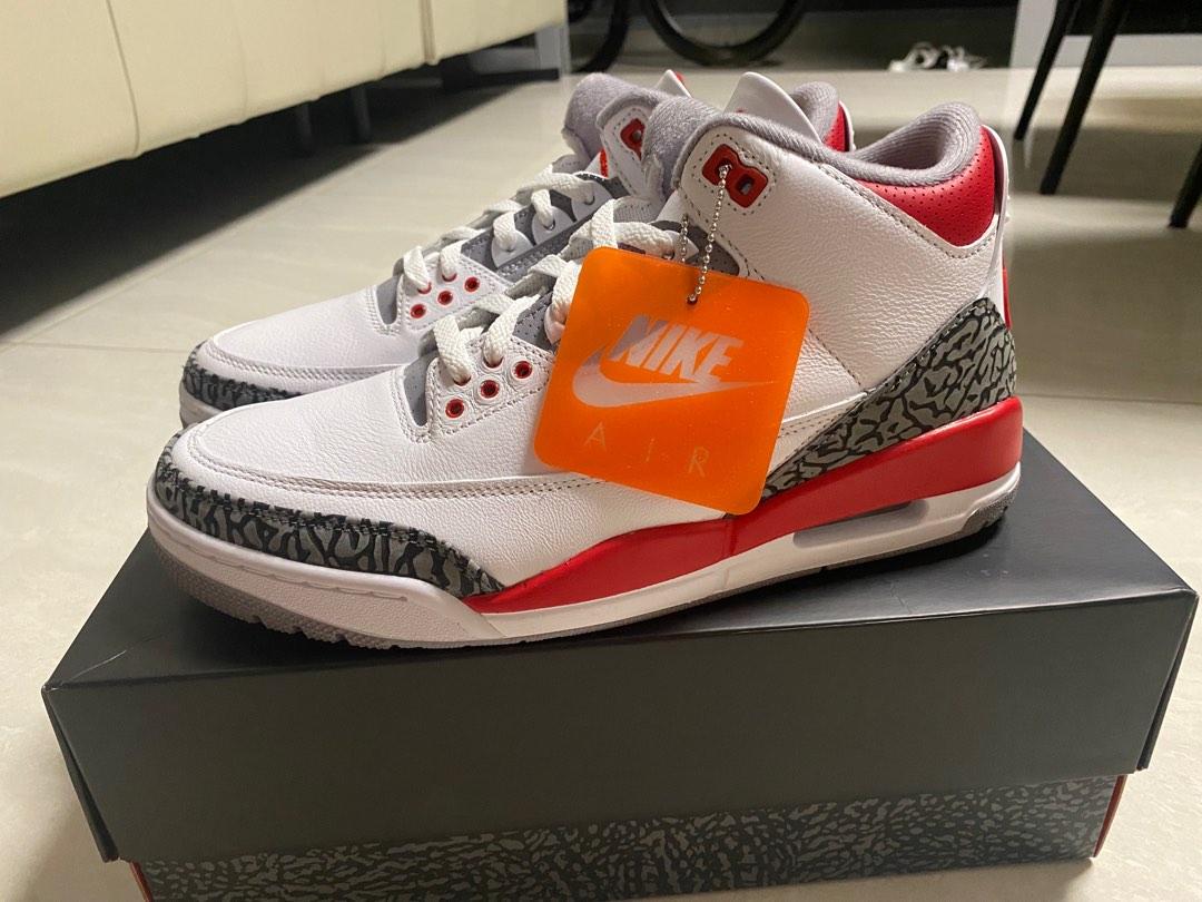 retro 3 fire red jordans