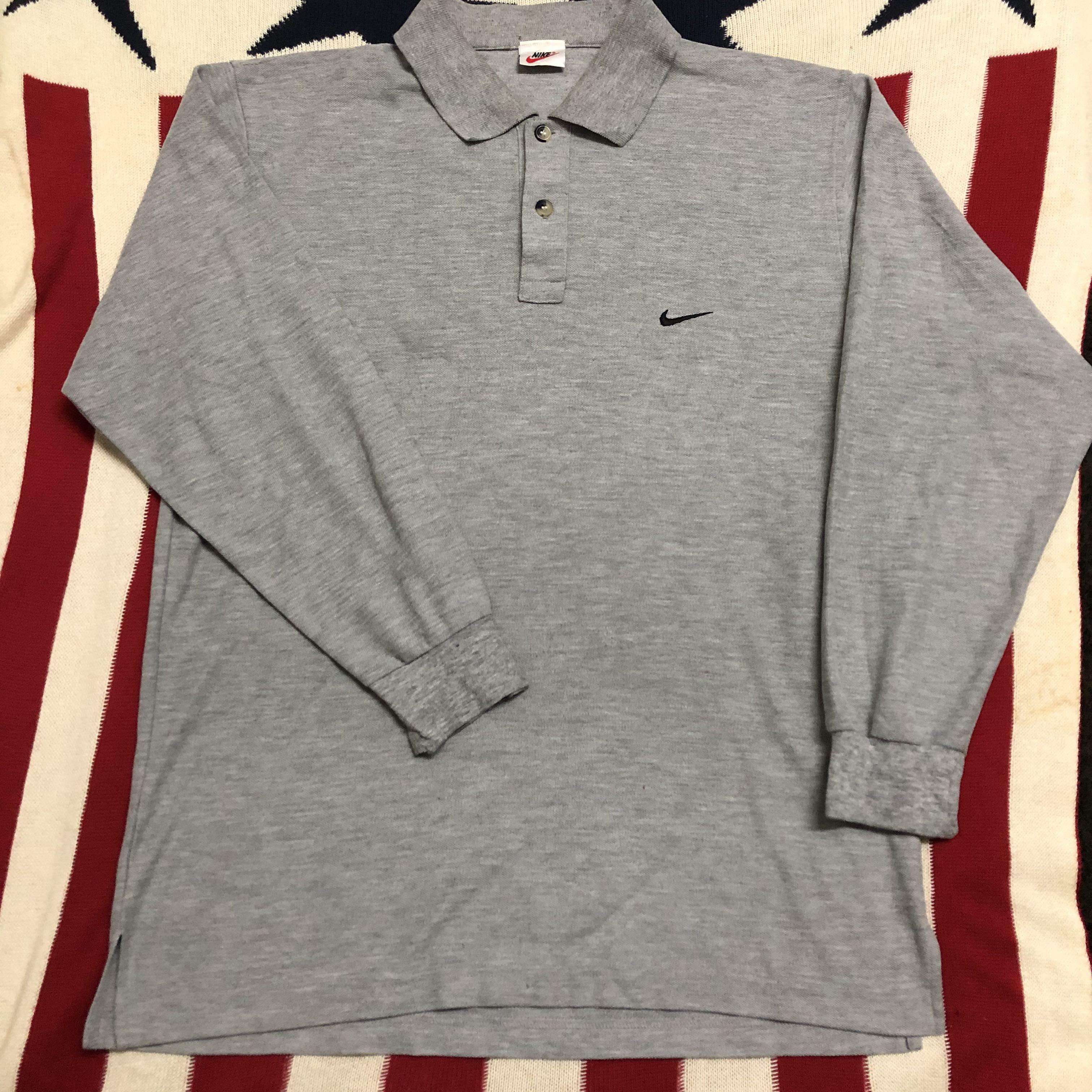 nike long sleeve polo vintage