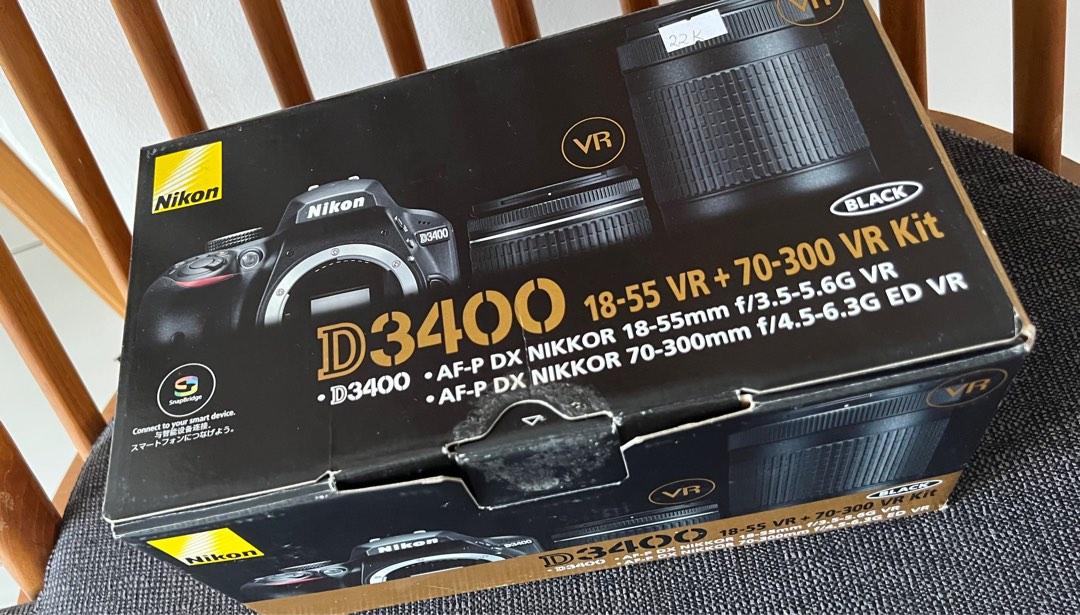 Nikon D3400 DSLR camera + lens 1855mm & 18200mm with UV PROTECTOR 72mm lens more FREEBIES Sd