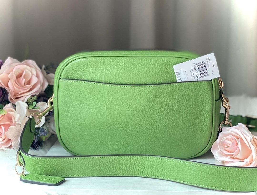 Original Coach Jamie Camera Bag In Pebble Leather CA207 Green, Women