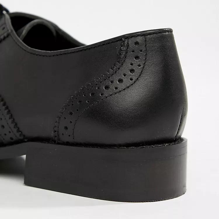Park Lane Black Leather Brogues