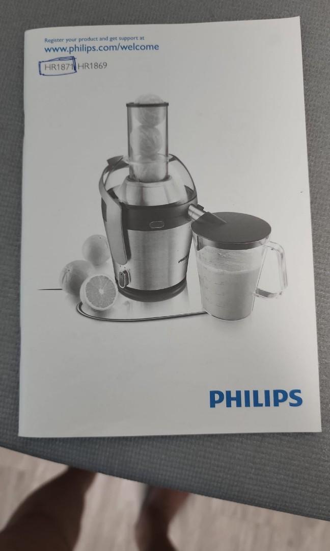 PHILIPS JUICER HR1871, TV & Home Appliances, Kitchen Appliances