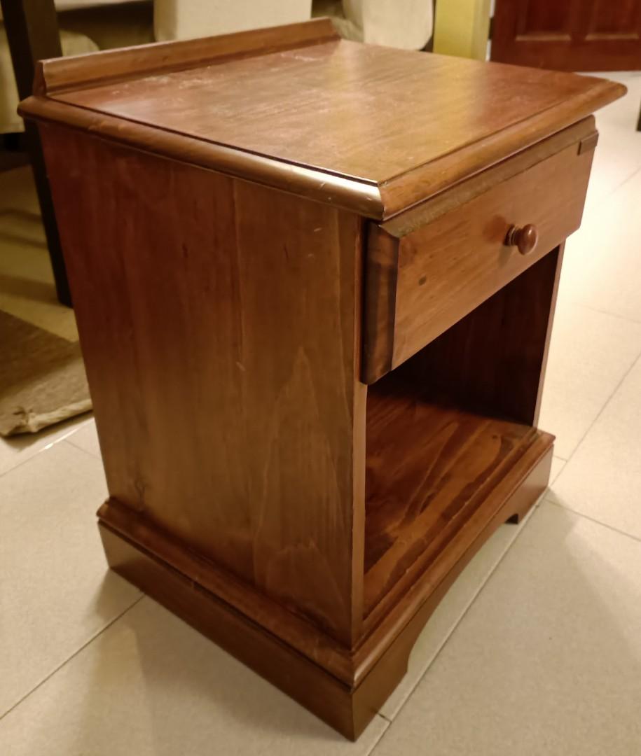 Picket and Rail wooden bedside table, Furniture & Home Living