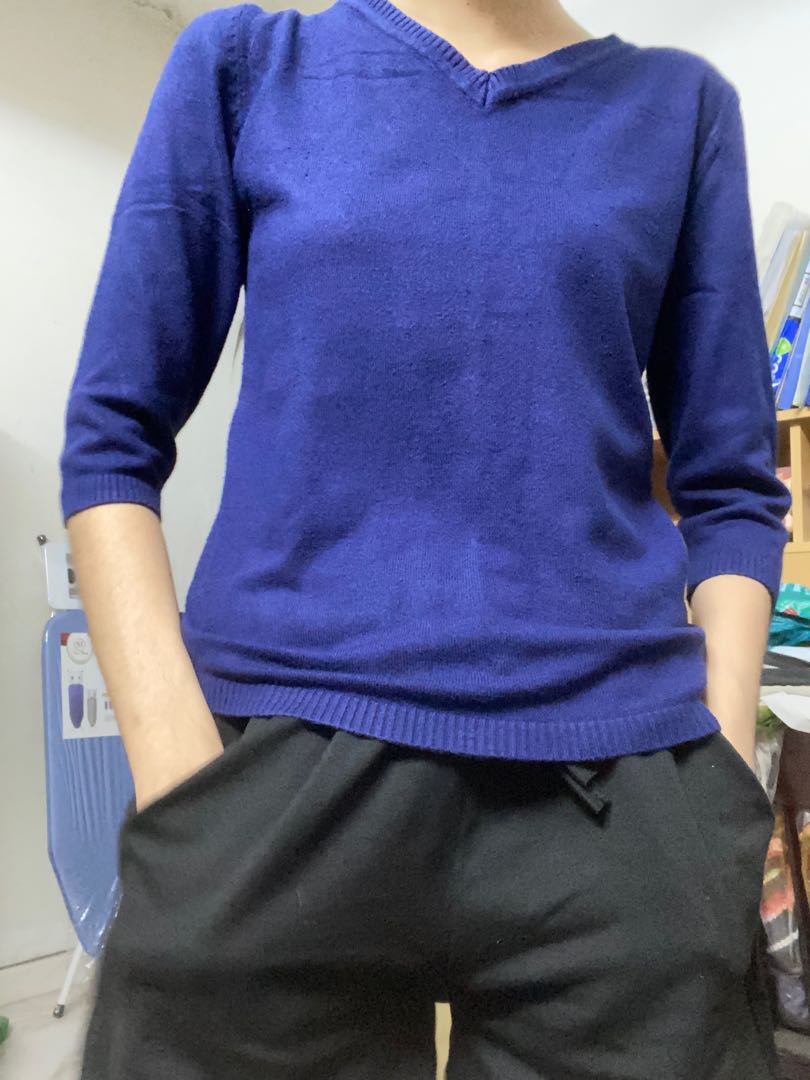 Premium royal blue top, Women's Fashion, Tops, Longsleeves on Carousell