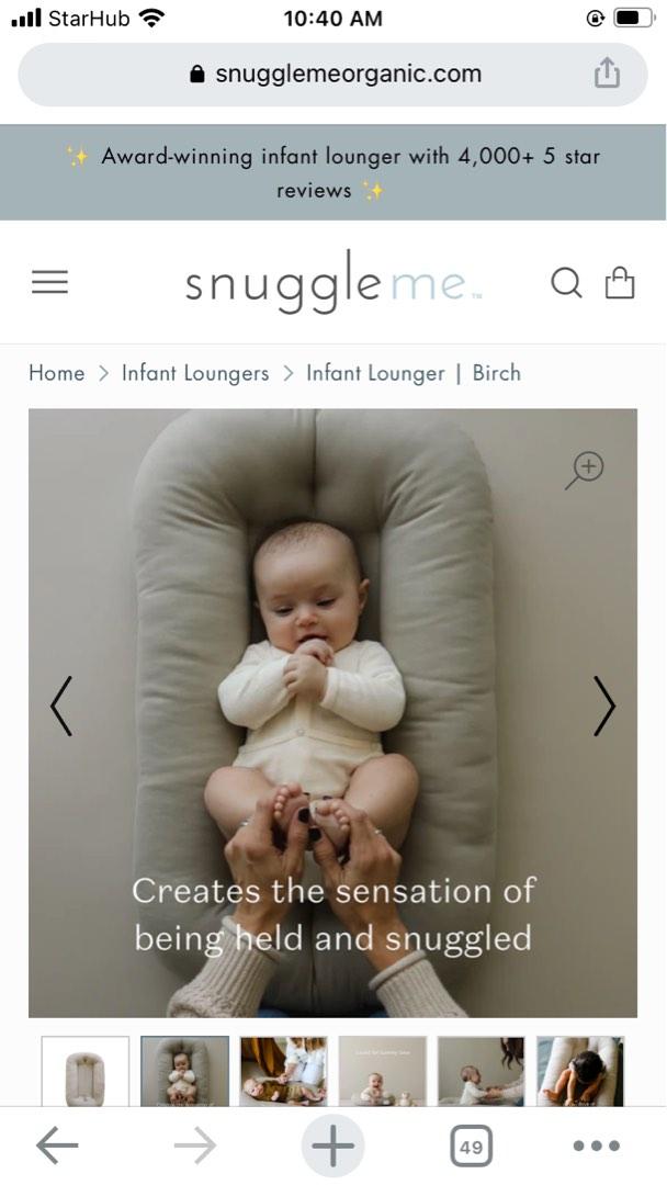 Used Snuggle Me Organic Lounger Baby Birch Colour