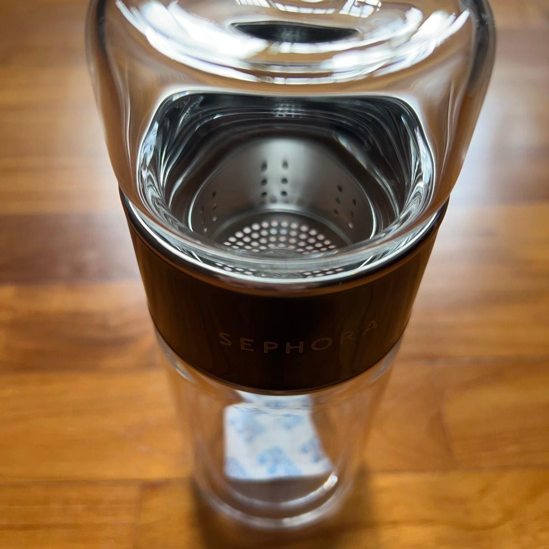 Sephora Glass tumbler with tea infuser, Furniture & Home Living