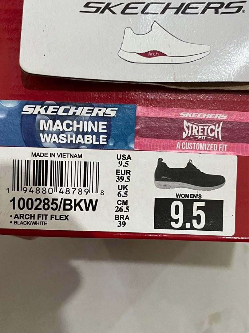 Skechers Arch Fit Flex Women’s Sneakers Shoes BLACK WHITE