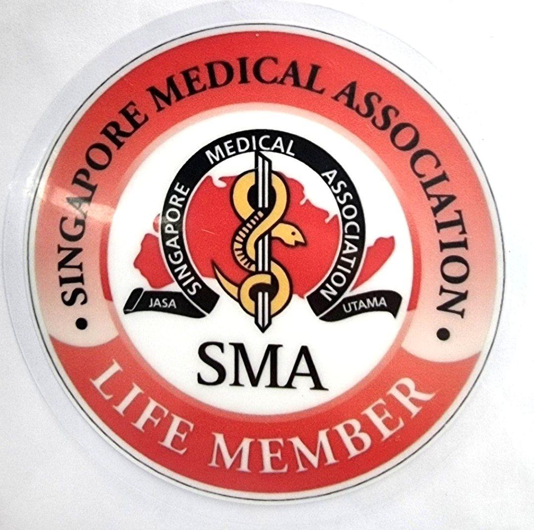SMA Singapore Medical Association Life Member Car Decal, Hobbies & Toys