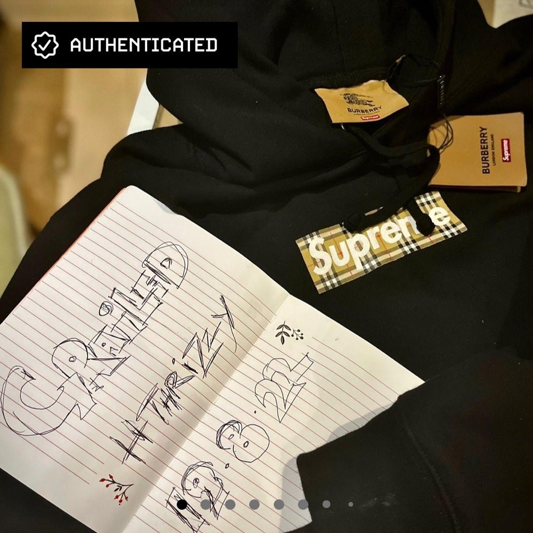 SUPREME X BURBERRY Box Logo Hoodie Black