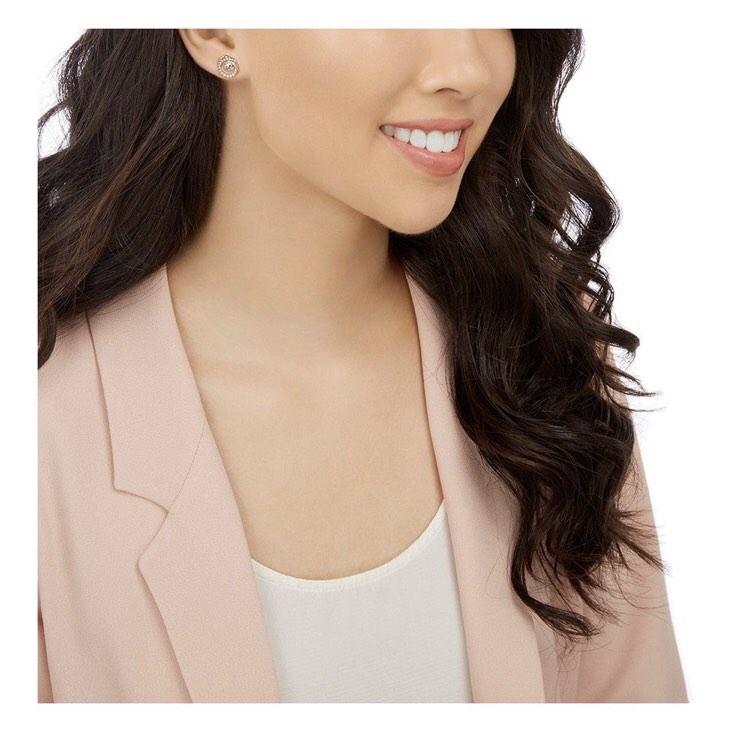 Swarovski] Stud Earrings Rose Gold, Women's Fashion, Jewelry