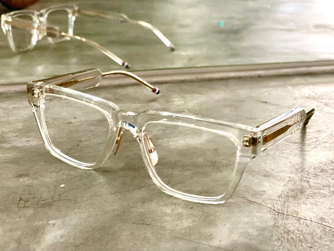 Thom Browne eyewear TB715 - Crystal Clear Square Glasses, Men's Fashion ...