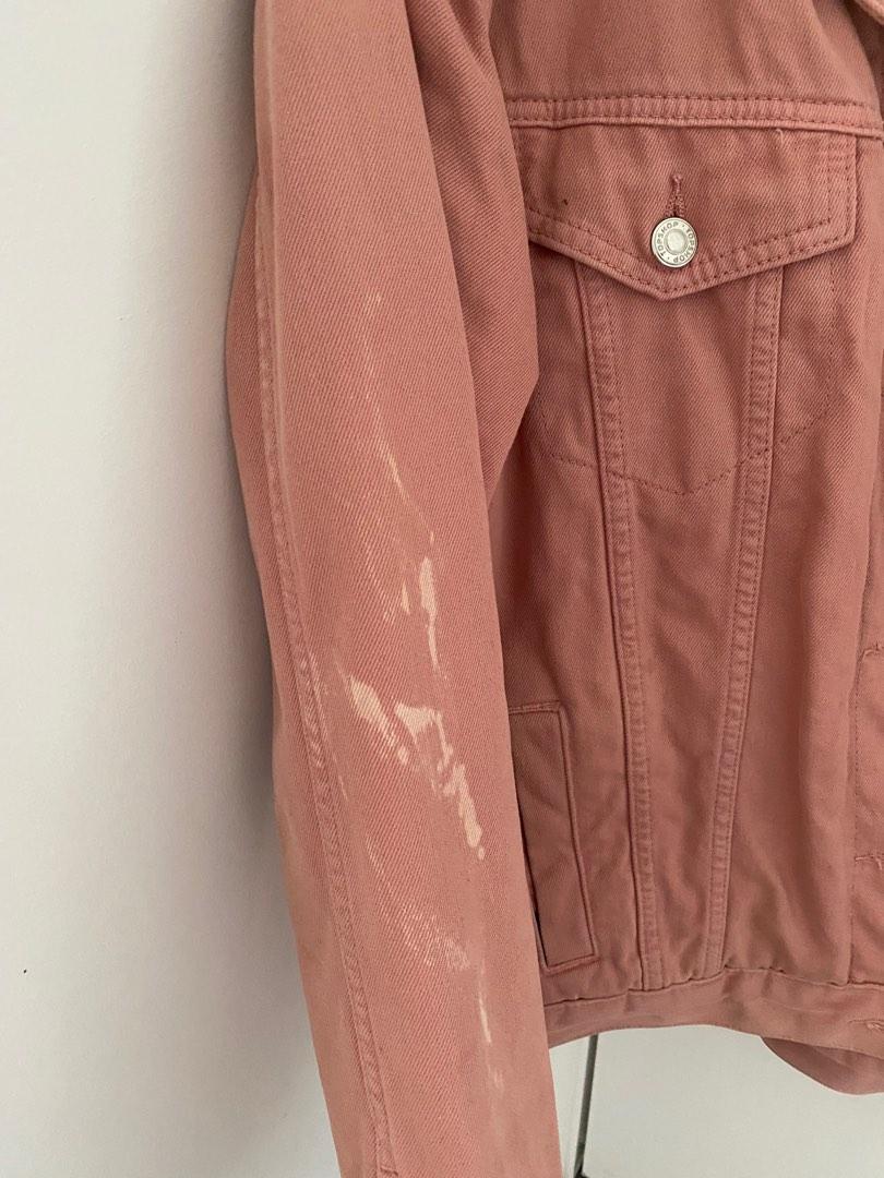 Topshop Denim Corduroy Jacket in Pink Size 6 Women s Fashion