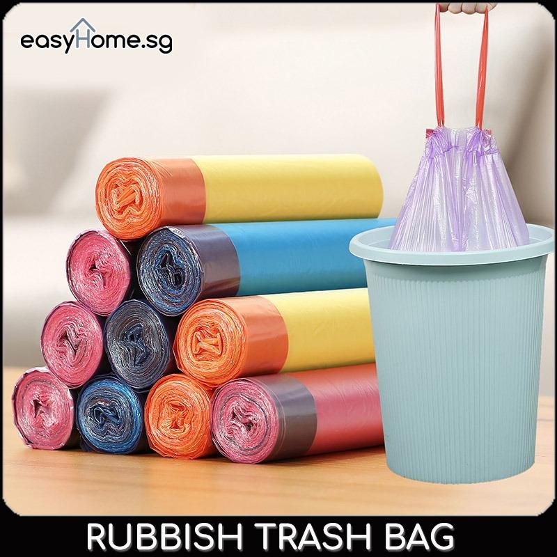 100pcs/set Random Color PE Trash Bag, Minimalist Flat Design Garbage Bag  For Household