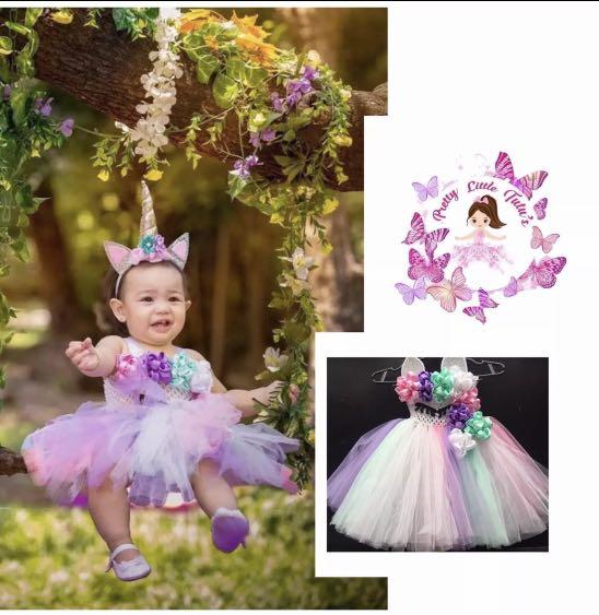 Unicorn dress 1 year hot sale old
