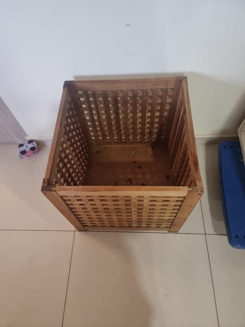 Used Solid wood laundry Basket for sale, Furniture & Home Living, Home Improvement