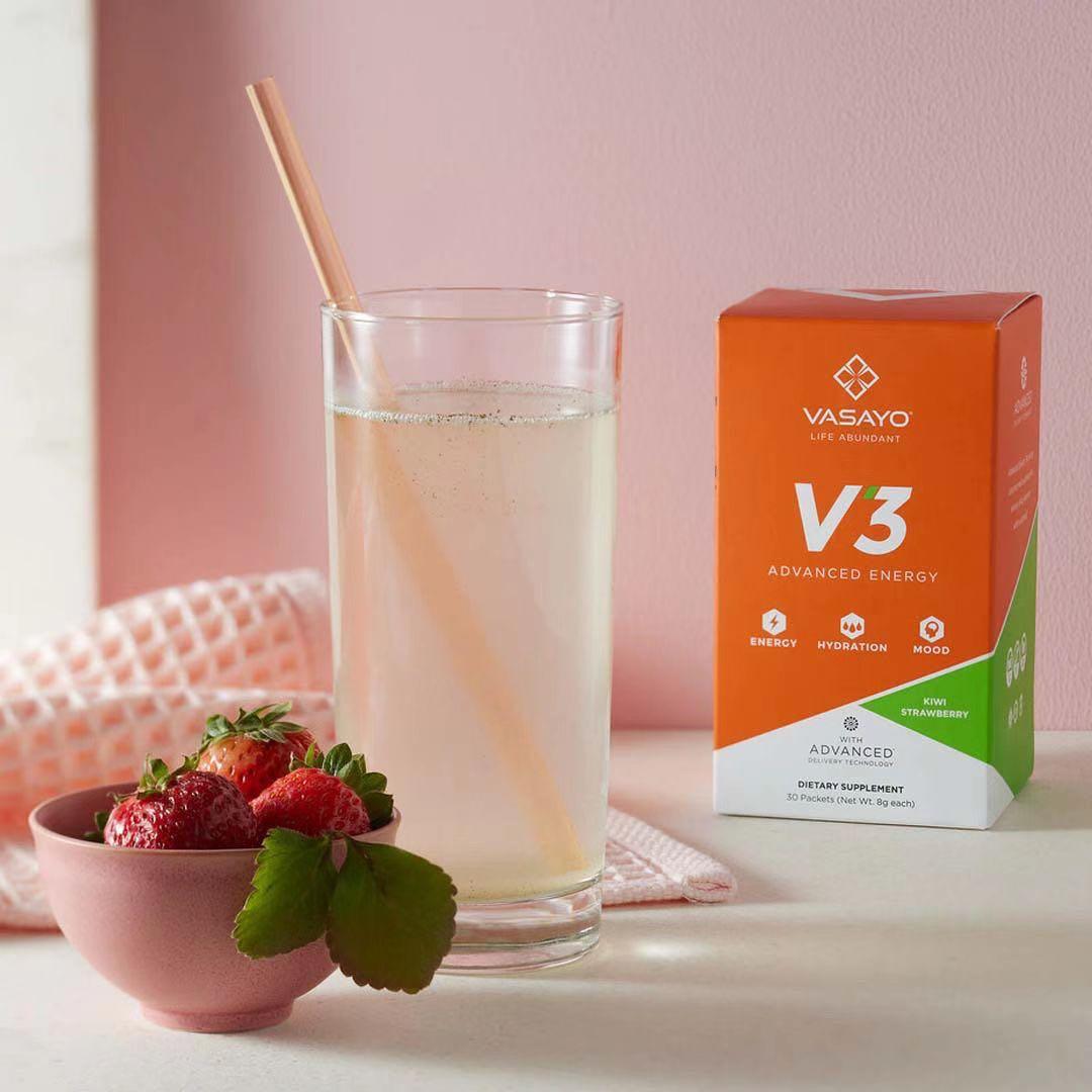 美國Vasayo V3 Energy V3優能隨身粉包30包, 健康及營養食用品, 健康