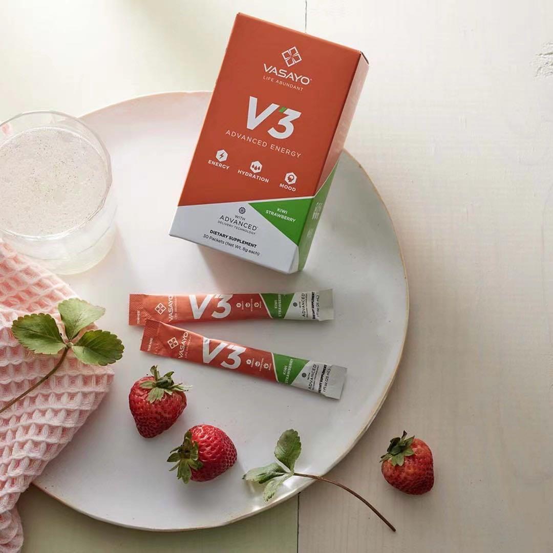 美國Vasayo V3 Energy V3優能隨身粉包30包, 健康及營養食用品, 健康