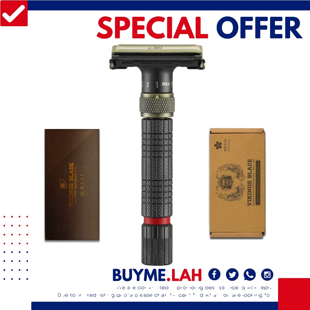 VIKINGS BLADE PREMIUM The Emperor 'MEIJI' Adjustable Safety Razor