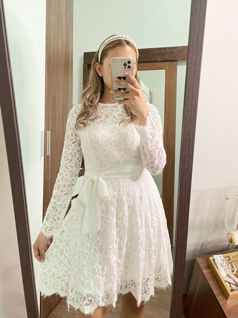 White lace cheap dress shein