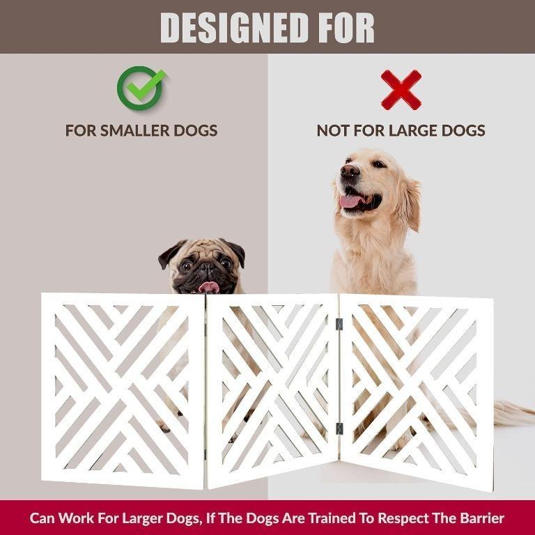 [YBR] Bundaloo Freestanding Dog Gate Expandable Decorative Wooden Fence