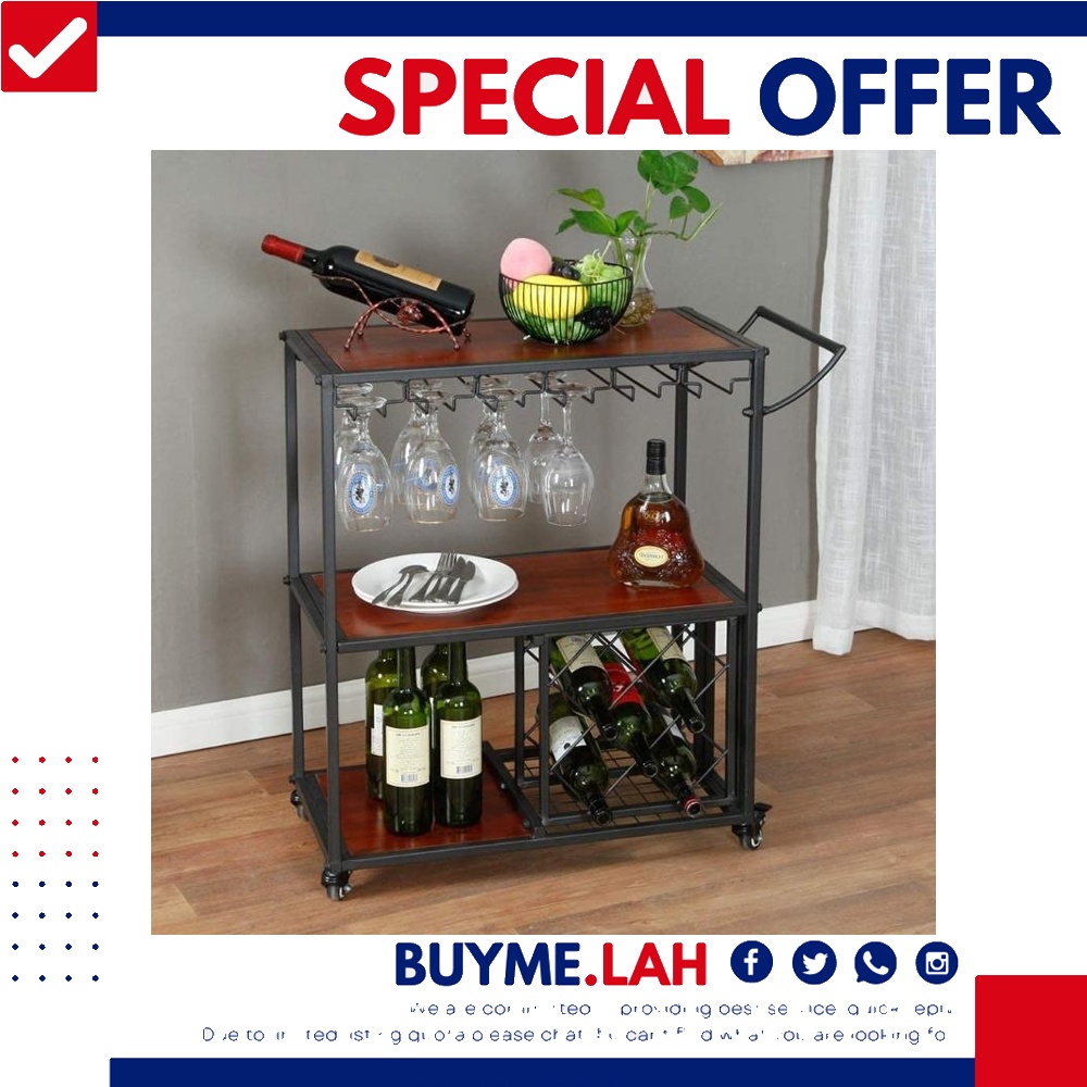 Carrello Portabottiglie In Legno Con Ruote Metalliche – Stile Retrò Per Cucina, Sala Da Pranzo O Bar. Dimensioni: 69,8x40x80 Cm.