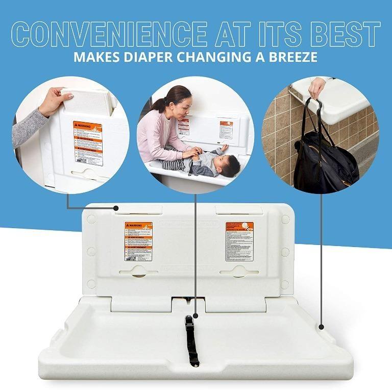 [YBR] ECR4Kids WallMounted Baby Changing Station, Horizontal FoldDown