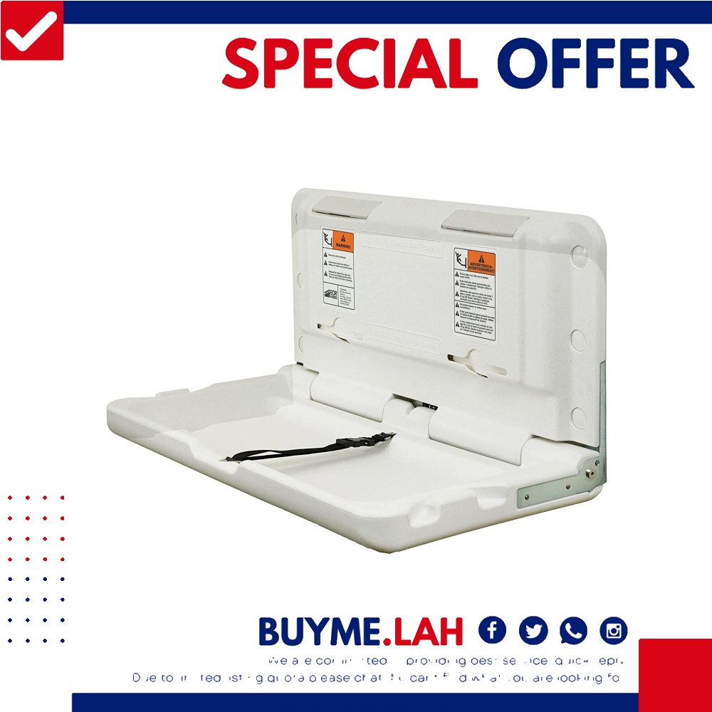 [YBR] ECR4Kids WallMounted Baby Changing Station, Horizontal FoldDown