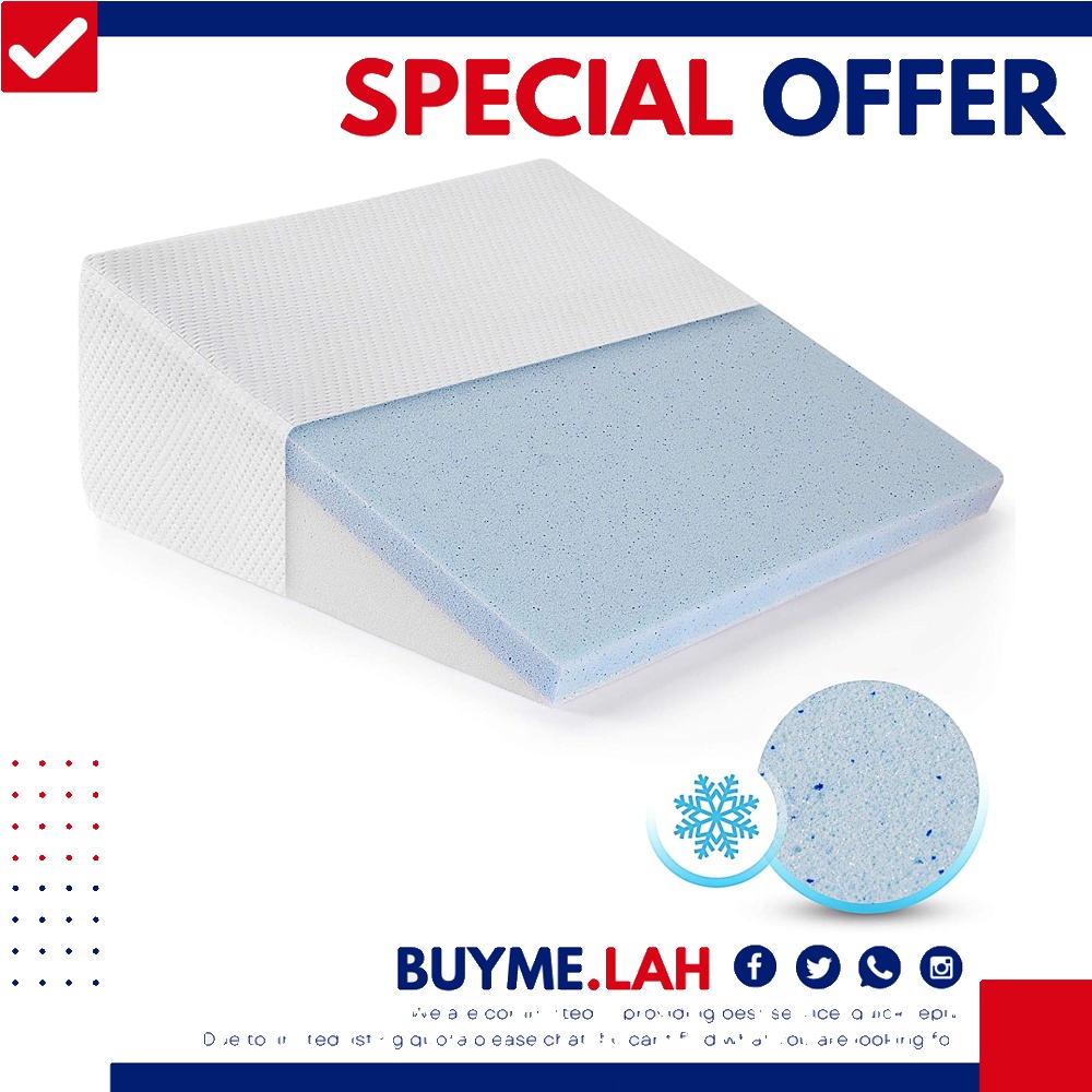 [YBR] Healthex Bed Wedge Pillow Cooling Gel Memory Foam Top Elevated