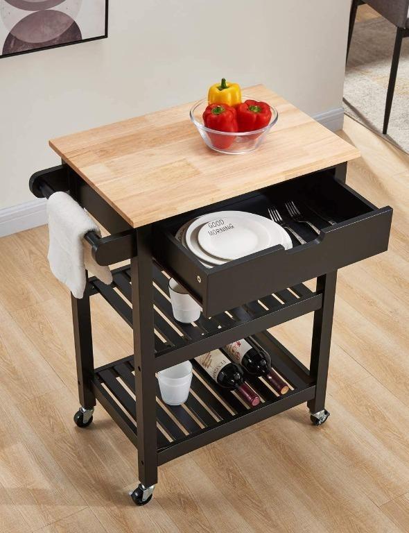 [YBR] Liniohome Microwave Carts Kitchen Carts with Storage and Drawers