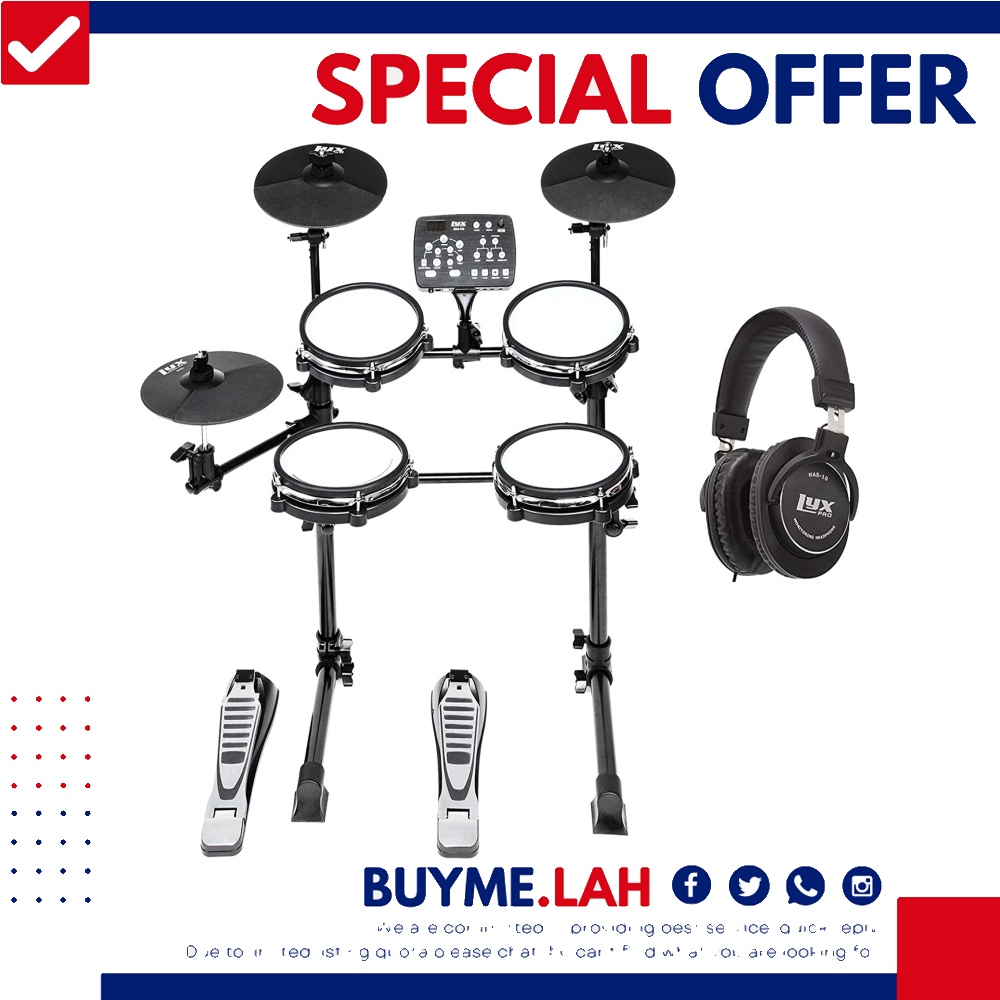 [YBR] LyxJam 7Piece Electronic Drum Kit, Professional Drum Set with