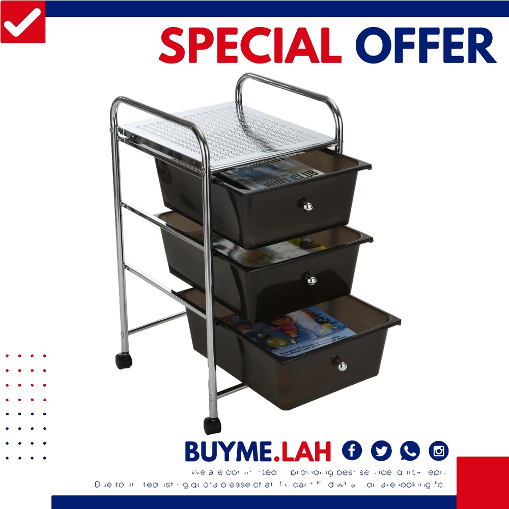 [YBR] Mind Reader All Purpose Utility Cart with Handles and Storage ...