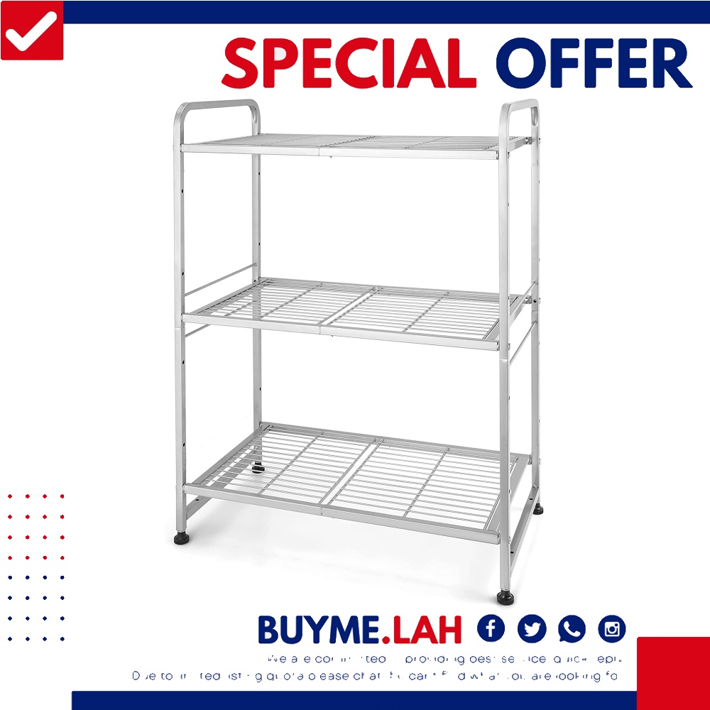 [YBR] Simple Trending 3-Tier Stackable Wire Shelving Unit Storage Rack ...