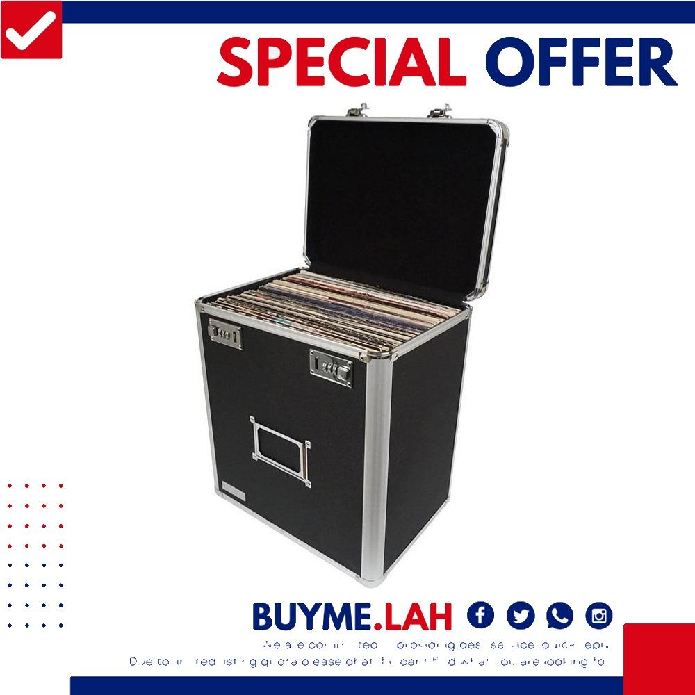 [YBR] Vaultz Locking Vinyl Record Case, 50 Record Capacity storage box