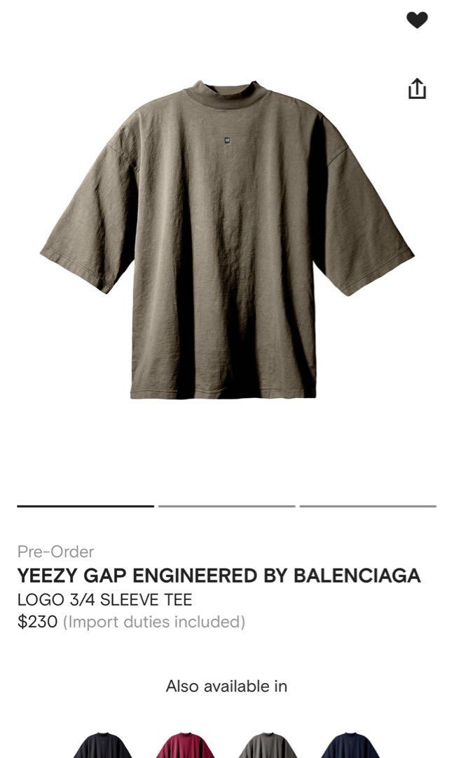 yeezy gap engineered by balenciaga, Men's Fashion, Tops u0026 Sets, Tshirts u0026  Polo Shirts on Carousell