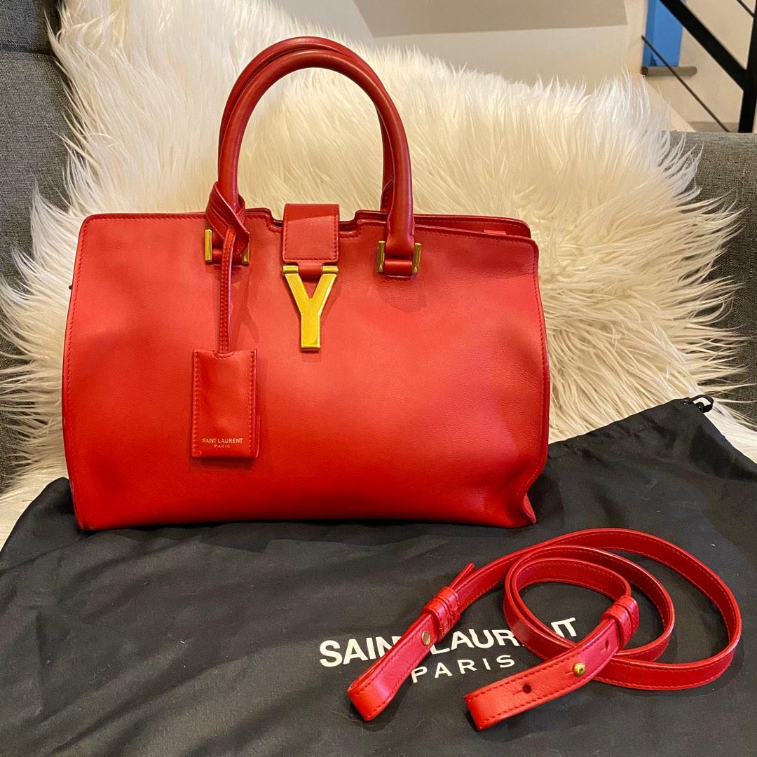 Saint Laurent Cabas Chyc Small Red (with original dustbag), Luxury, Bags &  Wallets on Carousell
