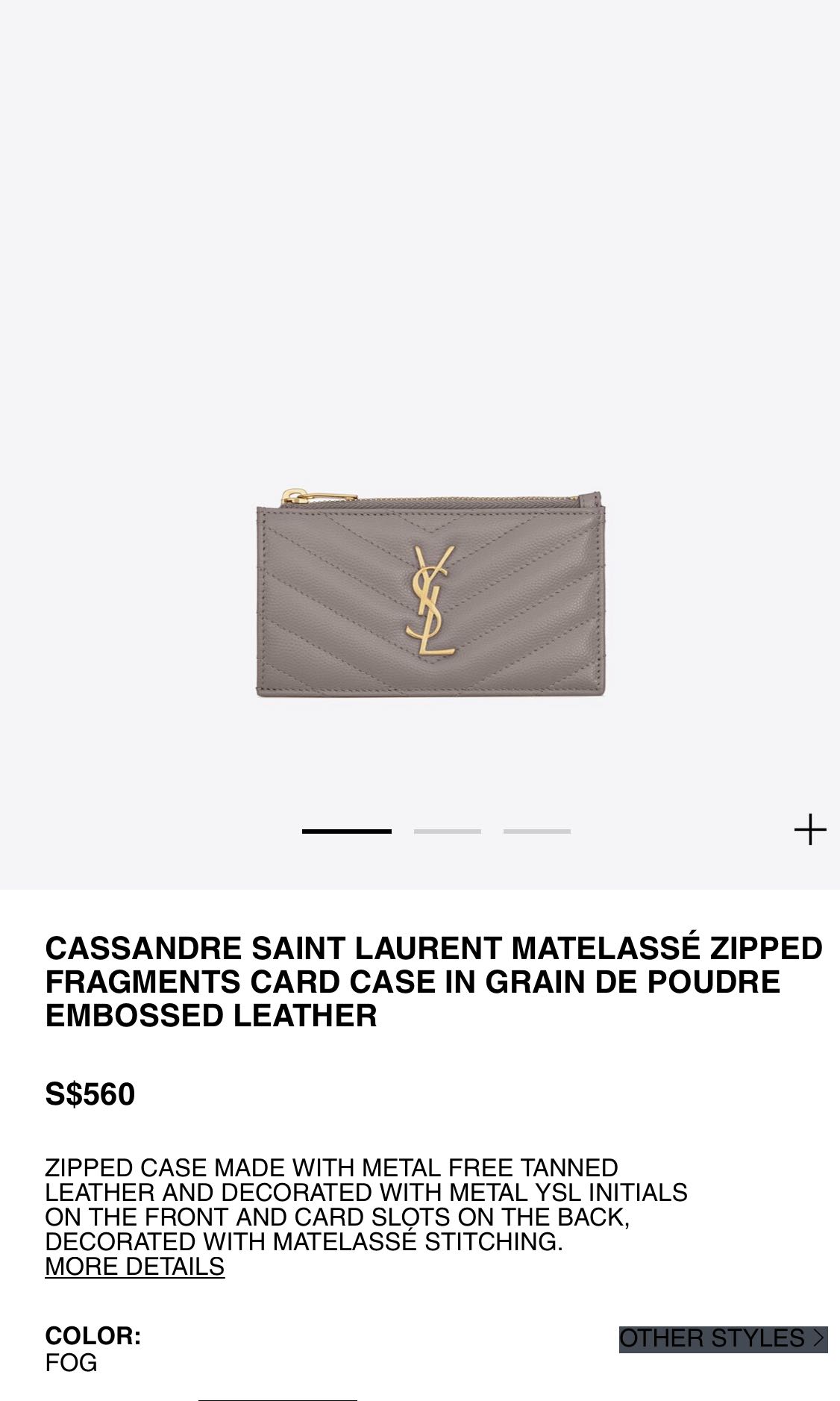 YSL Zip Card Holder, Women's Fashion, Bags & Wallets, Wallets & Card