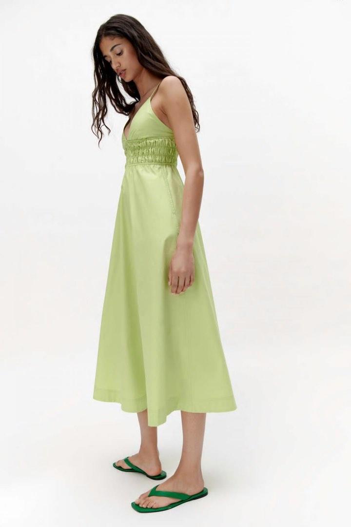 apple green dress zara dress, 女裝, 連身裙& 套裝, 連身裙- Carousell vogamismatch