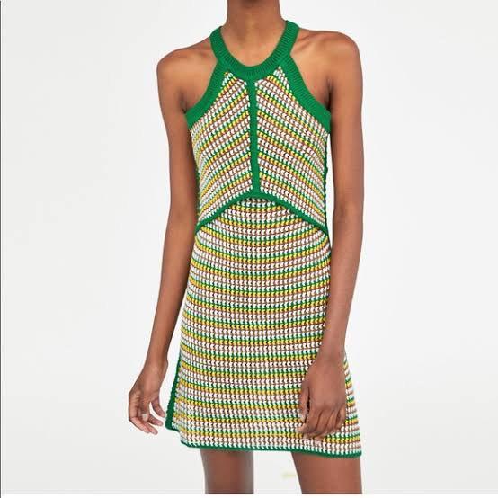 Zara knit halter dress, Women's Fashion 